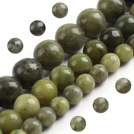 Filluck Natural Stone Beads 8mm Green Jade Polished Round Smooth Gemstone Beads for Jewelry Making Adults 15 Inch(Green Jade,8mm)