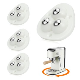 Self Adhesive Caster Wheels, Appliance Rollers for Kitchen Appliances, 360° Swivel Universal Wheel Mini Ball Transfer Roller for Storage Box, Small Furniture (with 3 Ball Bearings, White, 4 PCS)