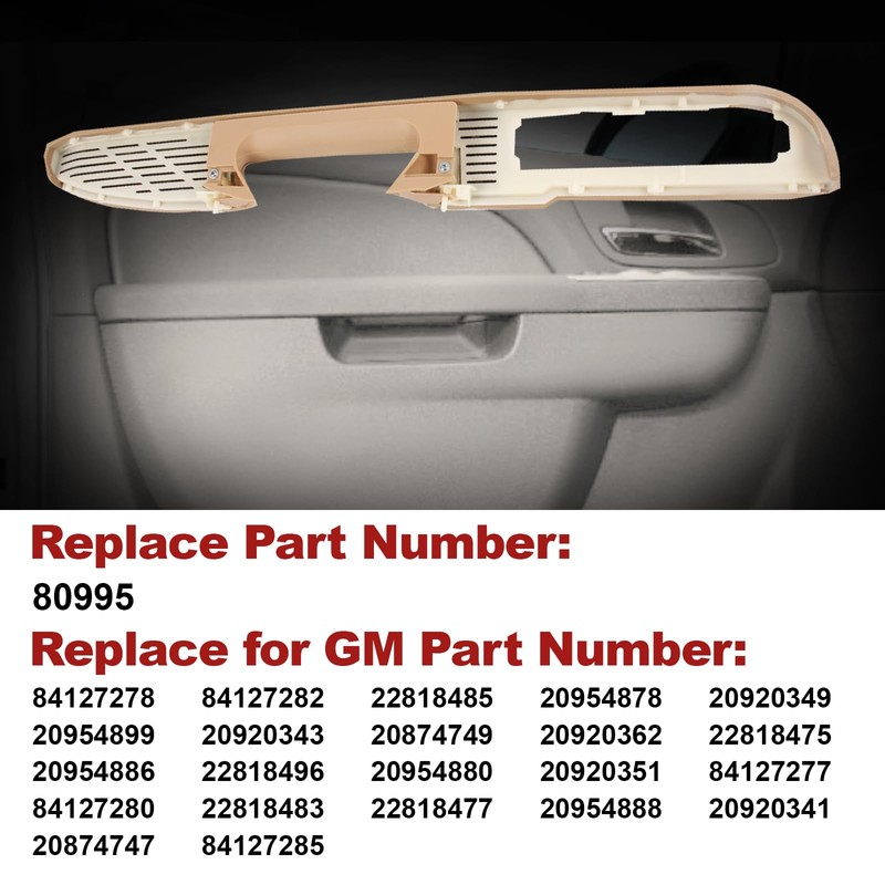 Front Driver & Passenger Side Door Armrest Compatible with 2010