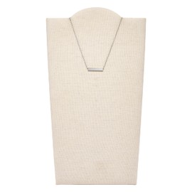 Fossil Women's Bar Stainless Steel Necklace, Stainless Steel Crystal
