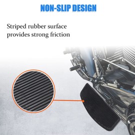 AUFER 2Pcs Motorcycle Front Driver Rider Inserts Floorboards Foot Peg Footrest Footboards Compatible With For Touring Electra Glide Road Glide Road King Softail (Black)