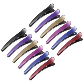 Hair Clips for Styling, Sublaga 12 Pcs Non-Slip Colorful Plastic Duckbill Alligator Hair Barrettes Pins for Women, Baby Kids and Girls, 3.5" (12pcs Frosted color)