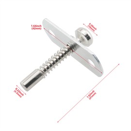 HJGarden 2pcs Automatic Spring Latch Door Bolt Lift Adjustment Fixed Cylinder Fittings Stainless Steel Plunger Lock Spring Switch Dovecote