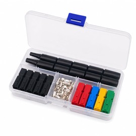 TutuTech 10 Pairs Multiple Colors 15/30/45 Amp Power Connectors Kit, Quick Disconnect Battery Modular Terminals Connectors with Copper Silver-Plated Terminals and PVC Covers, AWG10-20 (50Pcs)