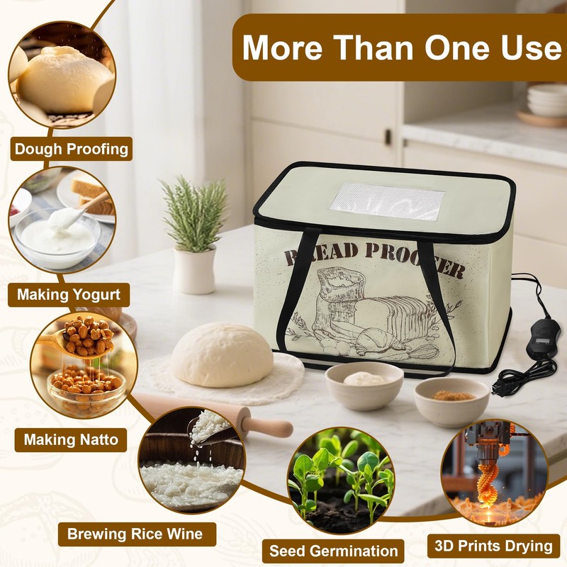 Foldable Bread Proofing Box, with Digital Controller, Adjustable Temperature (50–113°F)