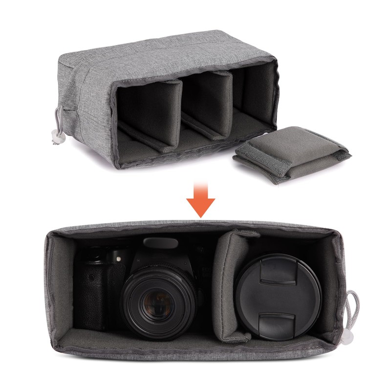 Koolertron Padded DSLR Camera Insert Shockproof Camera Bag Insert Camera