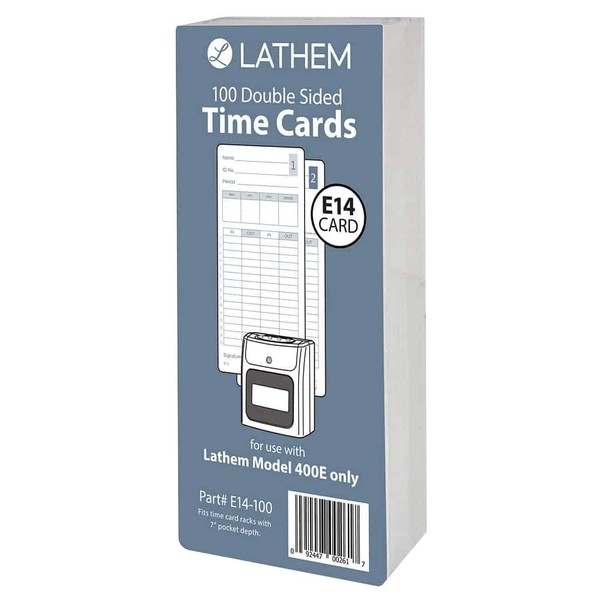 E14-100 Time Cards, Bi-Weekly/Monthly/Semi-Monthly/Weekly, Two Sides, 7"