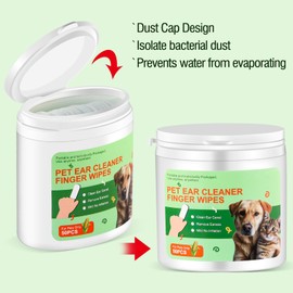 Pet Ear Wipes for Dogs and Cats,Gentle Cleansing and Odor Eliminating,Infused with Natural Plant Extracts,50 Count