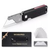 WORKPRO Premium Titanium Utility Knife, CNC Unibody w/10 Extra Blades