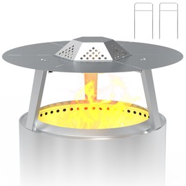 Heat Deflector for Solo Stove Bonfire 19" Accessories Stainless Steel Heat Diffuser for Firepit Captures and Redirects Warmth with Handle and Legs for Outdoor