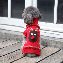 Petcare Dog Jumper Christmas Dog, Turtleneck Sweater, Christmas Pattern, Knitwear Warm Pet Jumper for Dog, Puppy Party, Puppy Gift for Dog