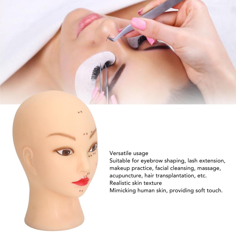 Soft Mannequin Head Realistic Skin Texture Eyelash Extension Mannequin Head