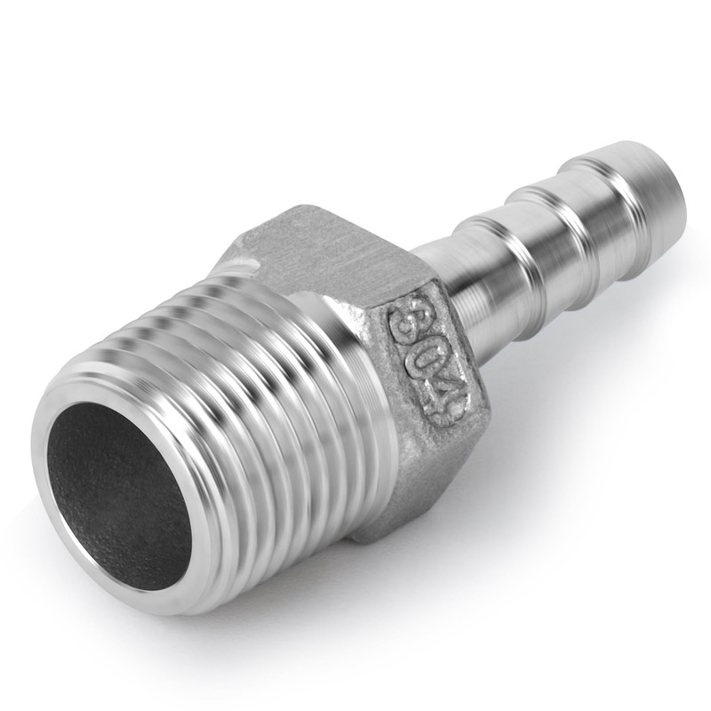 TAILONZ 2pcs Stainless Steel Hose Barb Fittings, 304 Forged Male