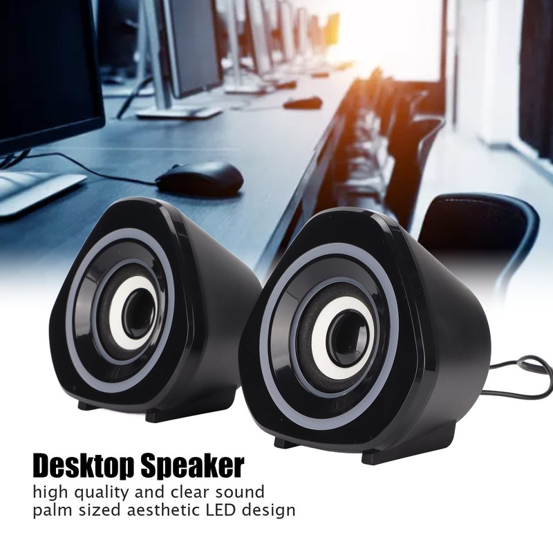 Desktop Speaker USB Powered Heavy Subwoofer Desktop Mini LED Speaker