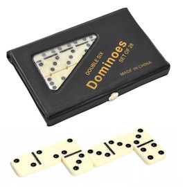LERAO Dominoes Set for Adults,Dominos Set for Adults 28 Double Six Dominoes,Premium Dominos with Case