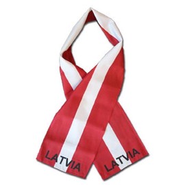 K's Novelties Set of 12 Latvia Country Lightweight Flag Printed Knitted Style Scarf 8"x60"