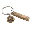 Bronze Pinky Promise Charm Keychain with Saying Charm "Drive Safe