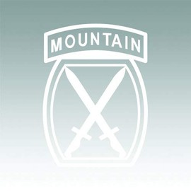 RDW 10th Mountain Division Sticker - Decal - Die Cut - Mountain Warfare Light Infantry - White 3.67" x 5.00"