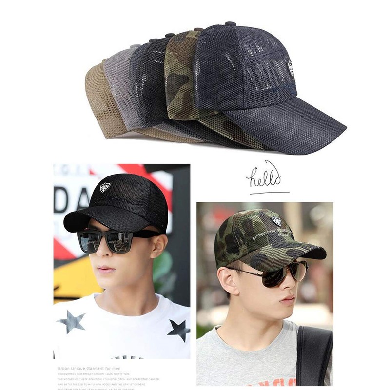 RUICHENG Mesh Cap Men's Trucker Baseball Cap Summer Breathable Outdoor