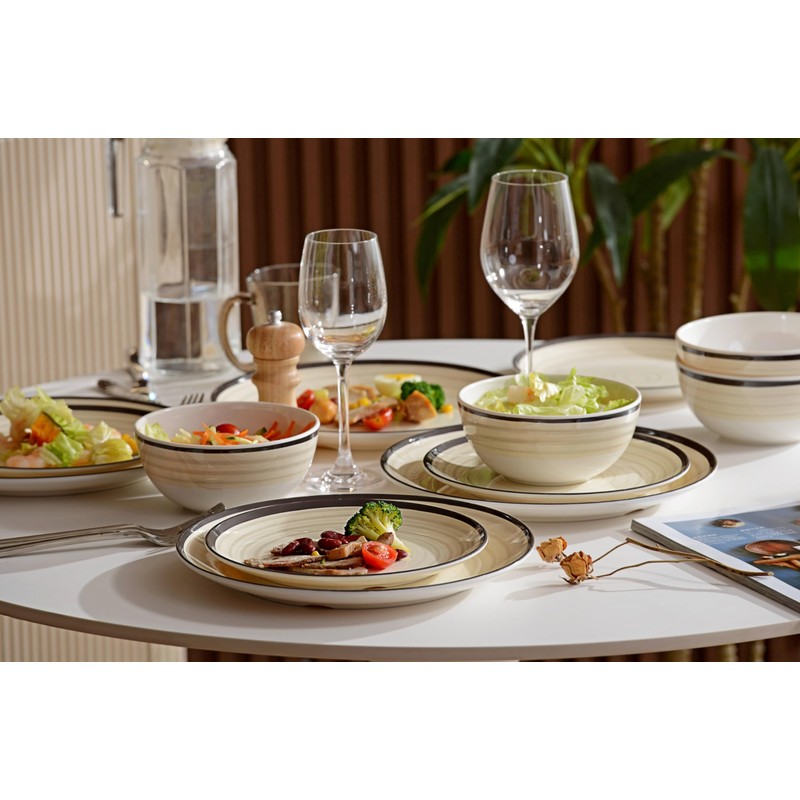 Melamine Dinnerware Set for 4, 12Pcs Dinnerware Sets, Lightweight Plates