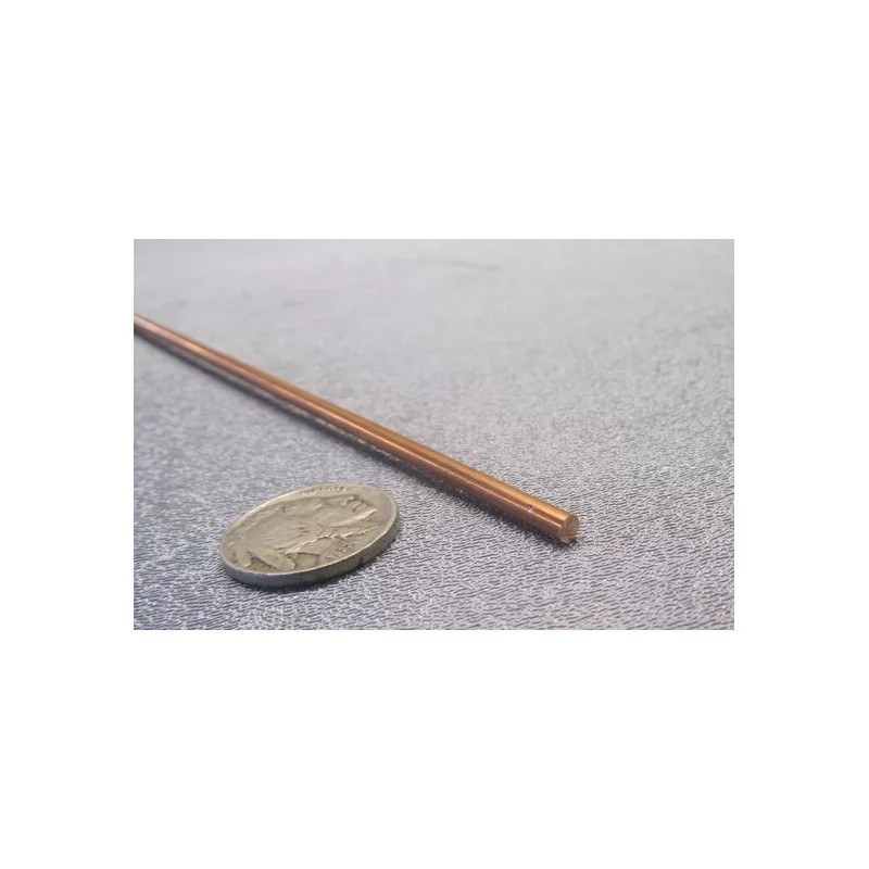 Basic 110 Copper Rod 1/8" Dia. x 24" Inch Length,