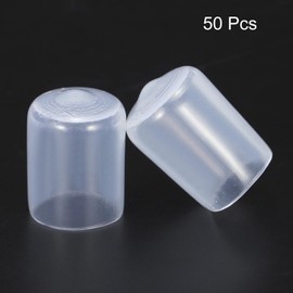 QUARKZMAN Pack of 50 Rubber End Caps 16 mm (5/8 Inch) ID Vinyl PVC Round Tube Bolt Cap Cover Protectors for Screw Thread Clear