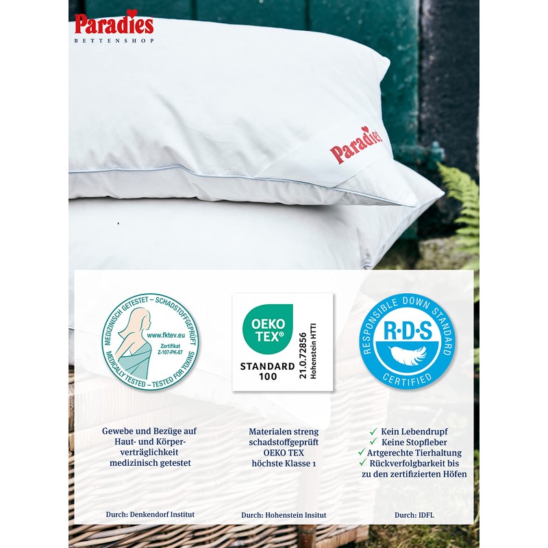PARADIES Three-Chamber Pillow 40 x 80 cm - 100 g
