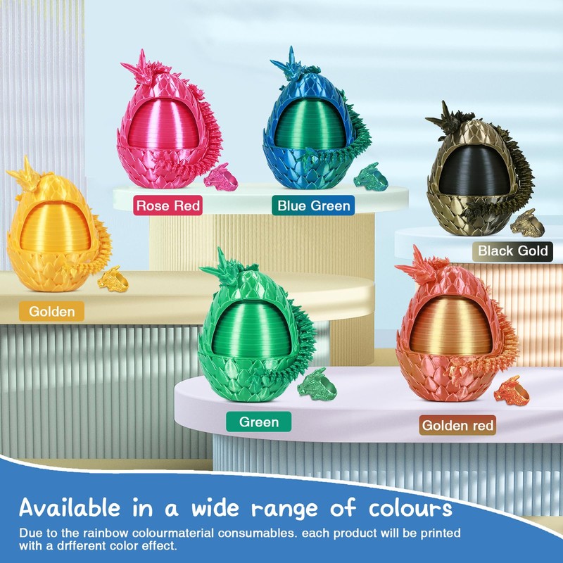 3D Printed Dragon Egg,Easter Crystal Dragon, Pearlescent for Easter Basket