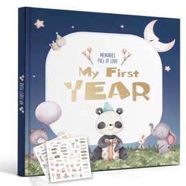 My First Year Baby Memory Book – Keepsake Journal for Boys & Girls – 84 Pages with Stickers – Capture Milestones, Photos, and Firsts – Gift for New Parents, Baby Shower or First Birthday