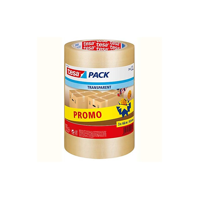 tesapack standard transparant 3 x 66m:50mm
