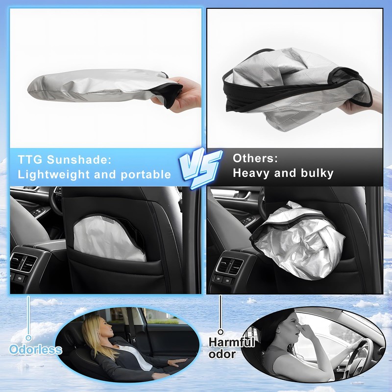 T TGBROS - Parasol para parabrisas para Dodge Challenger 2015-2023