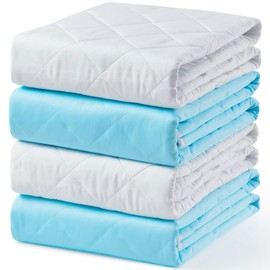 KANECH Washable Waterproof Incontinence Bed Pads - 30"x34"(4Pack) - Heavy Absorbency Reusable Underpads for Adults, Elderly and Kids - Slip Resistant Mattress Protector