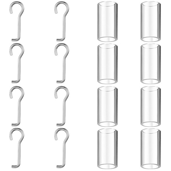 CREATCABIN 8pcs Wand Wire and Sleeve Collar Blind Hook and