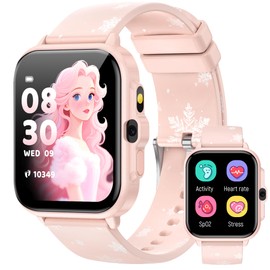 Smart Watch for Kids, 1.85" Fitness Tracker,Learning games,Sleep Monitor,Sports,IP68 Waterproof,Camera Videos Alarm Play Music Flashlight Pedometer Stopwatch Pedometer Gift Toys for Boys and Girls