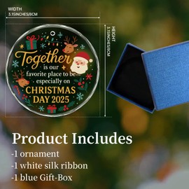 Trazzo Crystal Keepsake Christmas Ornament Gifts for Family, 2025 Christmas Tree Decoration, Gift for Parents, Kids, Grandfather, Grandmother, Neighbors, Friends, Boyfriend, Girlfriend in Christmas