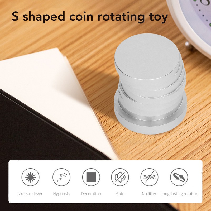 S Shaped Coin Desktop Rotating Toy Aluminum Alloy ADHD Anxiety