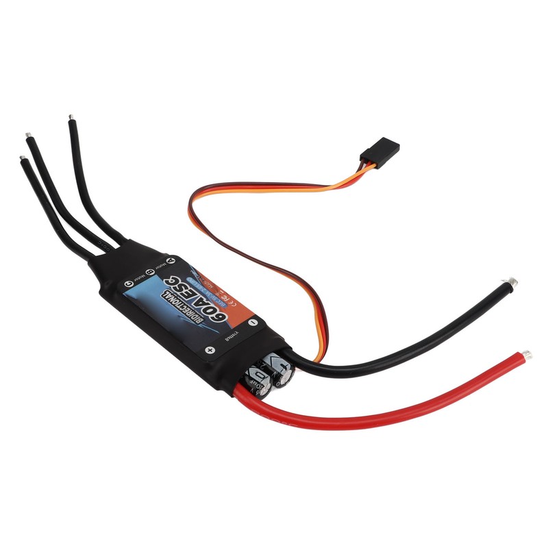 Black 60A Bidirectional Brushless ESC Rapid Response Brushless Electric Speed
