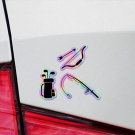 Holographic Decal Stickers Of Fishing And Golf Premium Waterproof Vinyl Decal Stickers For Laptop Phone Accessory Helmet Car Window Mug Tuber Cup Door Wall Decoration ANDVER3c12561HO110422