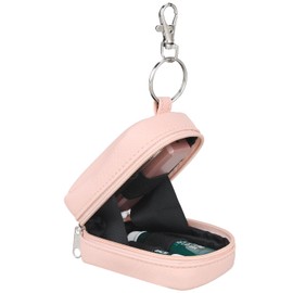 Meiiy Chapstick Holder Bag Small Lip Balm Sleeve Pouch Lipstick Portable Storage Bag Lip Gloss Case With Hook Accessories Gift for Women (red)