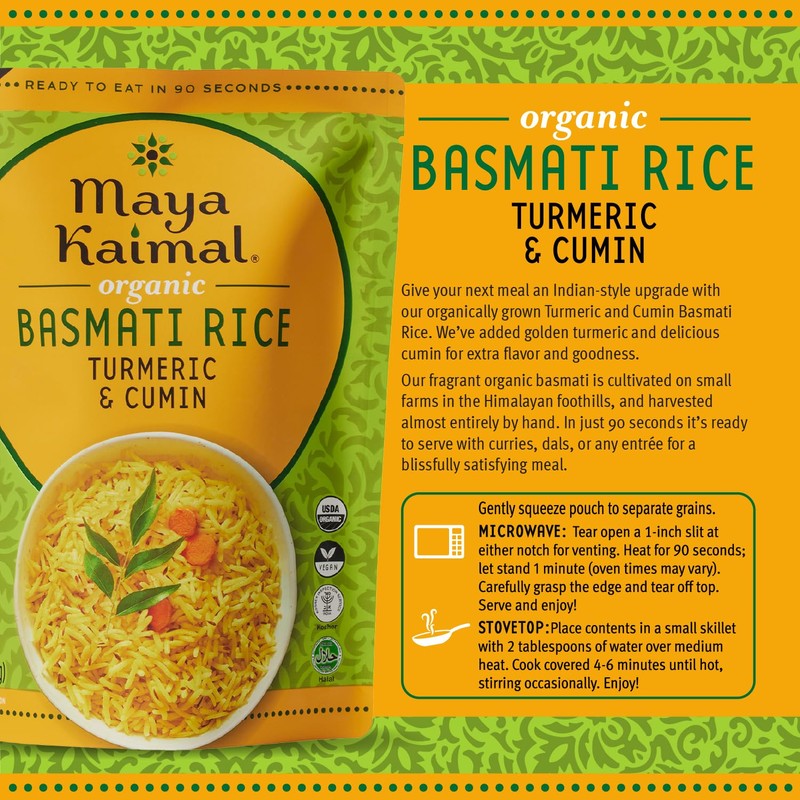 Maya Kaimal Foods - Organic Indian Everyday Rice - Turmeric