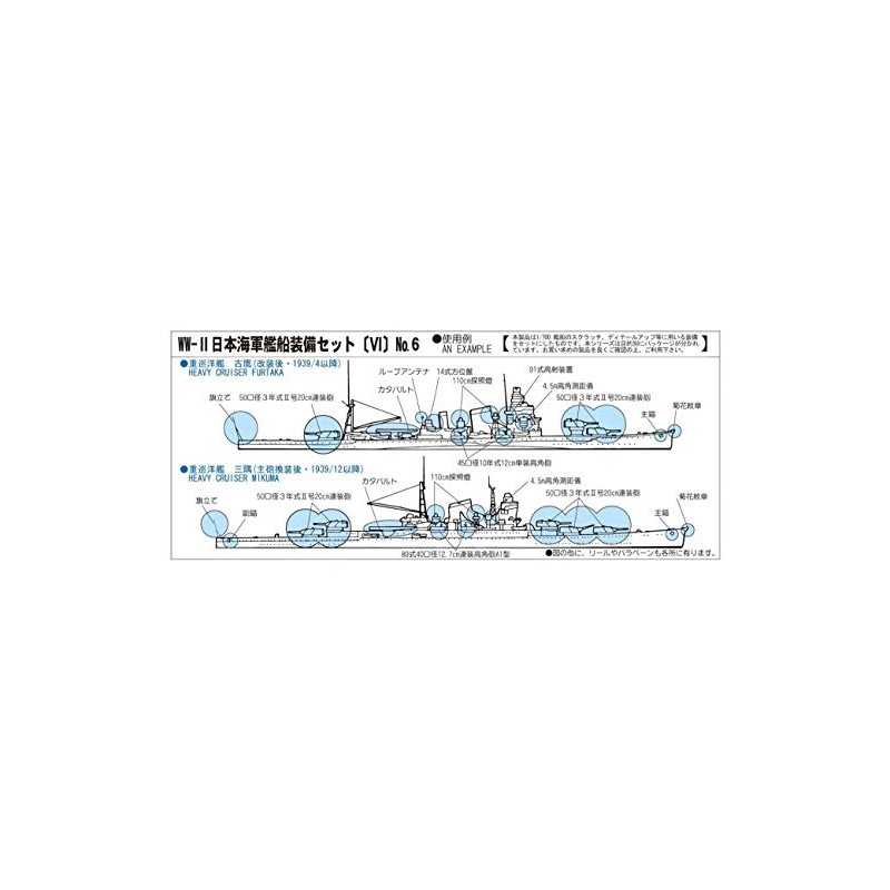 ピットロード 1/700 スカイウェーブシリーズ 日本海軍 艦船装備セット6 プラモデル用パーツ E11