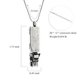 AIWENXI Urn Necklace for Ashes for Men Truck Cremation Jewelry Adults Stainless Steel 18 Wheeler Semi Truck Keepsake Urn Pendant Ashes Memorial Necklaces Jewelry Locket Gifts, Stainless Steel, No