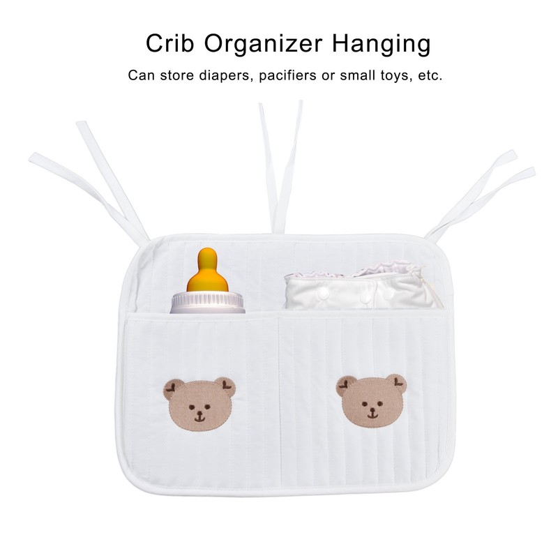 Crib Organizer Hanging Cute Patterns Soft Cotton Practical Storage Supplies