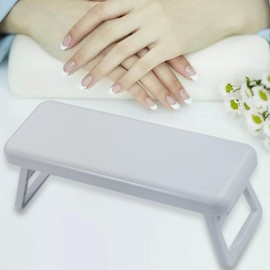TENOL Folding Nail Arm Rest Cushion, Professional Nail Hand Rest Stand with Nail Mat, Manicure Hand Rest for Home Nail Techs Use, Gray