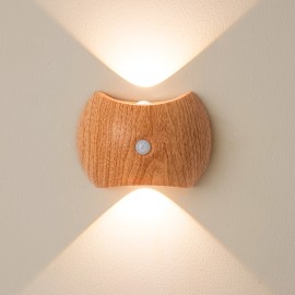 Motion Sensor Wireless Magnetic Night Lights Smart Home Decor Usb Rechargeable Wall Lamps Bedroom Bedside Led Lights for HomeBody color: Brown, Lamp Power(W): 1, Lamp Sizes: Small