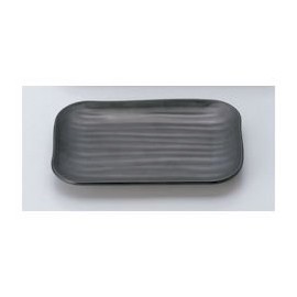 Min (Mine) melamine wear black Corner Plate Small, M11 – 139