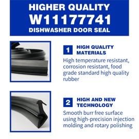 W11177741 Dishwasher Door Seal – Compatible with Whirlpool, Maytag, KitchenAid, Kenmore, Replaces W10300924, W10660528, AP5983731