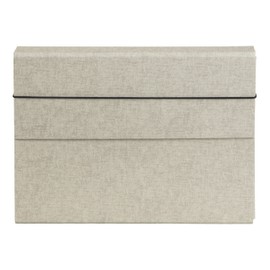 Bigso Box of Sweden A4 Folder with Elastic Strap - Fibreboard and Paper File Folder - Spacious Folder Organiser for Documents, Files, Letters etc. - Beige