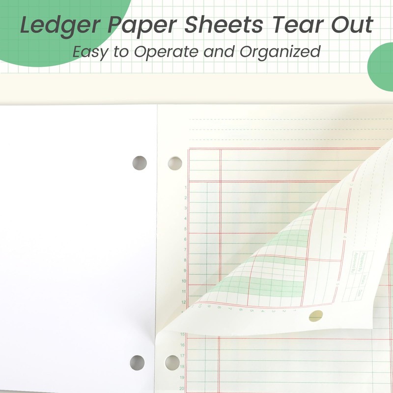 gisgfim 2 Pads 100 Sheets Columnar Analysis Pad 3 Hole