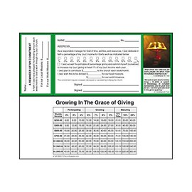 Dual Budget Pledge Cards for Church Offering in Grace Giving - 100 Cards